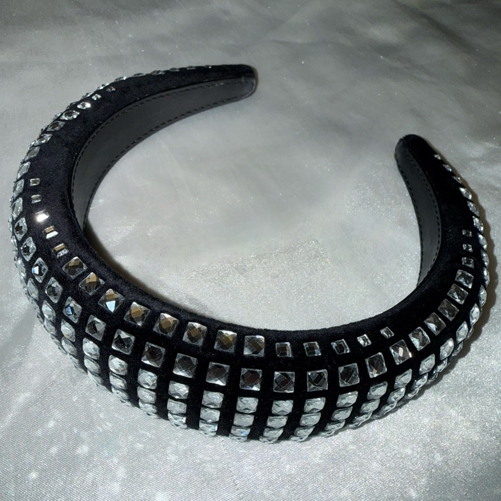 Burberry Black Crystal Headband - NEW without tags